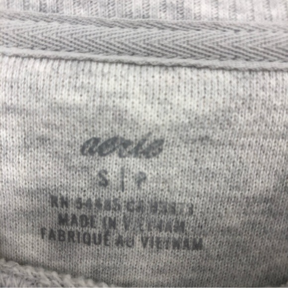 Aerie Gray Camo Crewneck Pullover Sweatshirt Sweater Side Slits Size Small - Picture 4 of 5